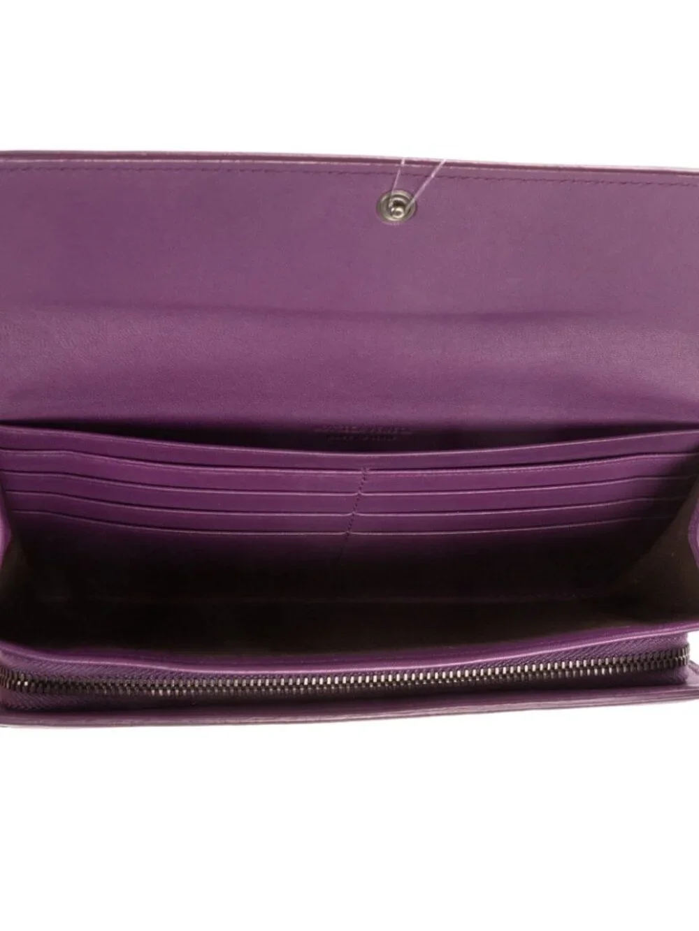 Bottega Veneta Giant Continental Flap Purple Intrecciato Calfskin Leathera